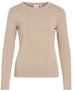 Vila Langarmshirt Viambiosa O-Neck L/S Top/1 - Natur