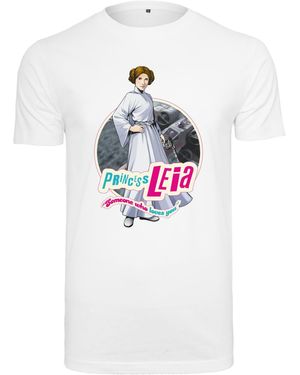 Merchcode Kurzarmshirt Star Wars Leia Logo Tee (1-tlg) - Weiß