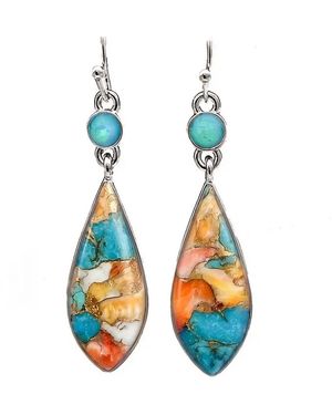 Innolea Ohrring-Set Boho-Tropfen-Ohrhänger mit farbigem Stein-Mix und Opal-Akzent - Blau