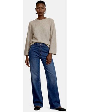 Zero Bequeme Jeans Damen Jeans Mit Zierknöpfen - Blau