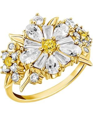 Thomas Sabo Fingerring Lovely Daisy Bouquet-Cocktail-Ring, Mit Zirkonia (Synth) - Mettallic