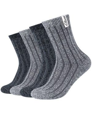 S.oliver Socken (4 Paar) Wärmende, Kuschelige Qualität, Mit Weichen Zehennähten - Grau