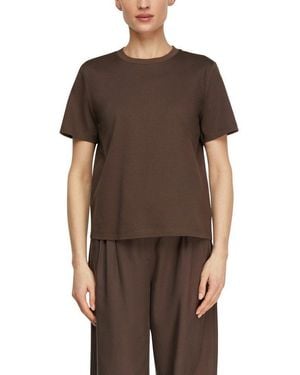 Comma, Kurzarmshirt Sommershirt - Braun