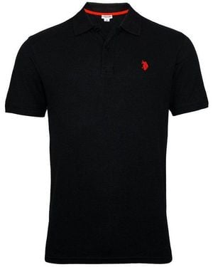 U.S. POLO ASSN. Poloshirt Poloshirt Basic Kurzarmshirt (1-Tlg. 1) - Schwarz