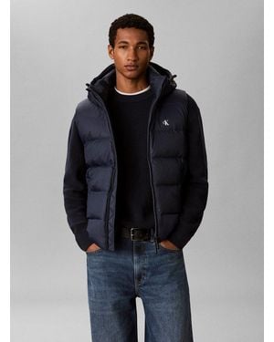 Calvin Klein Steppweste Nylon Zip Off Hood Regular Fit Mit Abnehmbarer Kapuze - Blau