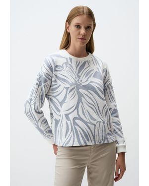 Jimmy Key Blumenmuster Strickpullover - Grau