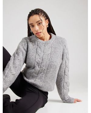 Pieces Strickpullover Nina (1-tlg) Plain/ohne Details - Grau