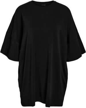 Noisy May T-Shirt Lockeres Design mit Rundhals und kurzen Ärmeln NMMOCCA 2/4 BOXY TEE DRESS JRS FWD NOOS - Schwarz