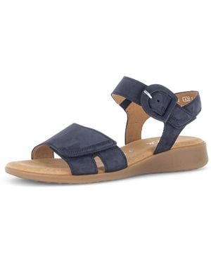 Gabor Rhodos Keilsandalette Sommerschuh, Komfortschuh Mit Klettverschlüssen, G-Weite - Blau