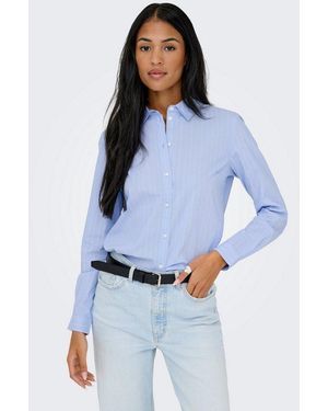 Jdy Hemdbluse Mio L/S Shirt Wvn Noos Baumwollmischung, Regular Fit - Blau