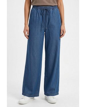 BOSS Schlupfhose Tanella Premium Damenmode Wide Leg, Denim Look - Blau