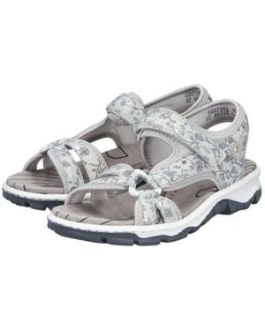 Rieker Trekkingsandale 68879-96 Hellgrau/Bunt Damen Sandale - Mettallic