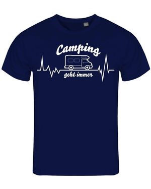 deinshirt Print- T-Shirt Wohnmobil Camping geht immer Funshirt mit Motiv - Blau