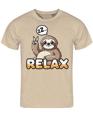 deinshirt Print- T-Shirt Relax Faultier Funshirt mit Motiv - Natur