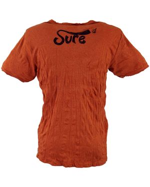 Guru-Shop Sure T-Shirt Lotus OM - rostorange Goa Style, Festival, alternative Bekleidung