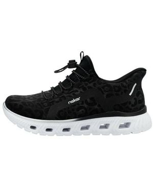 Rieker Slipper (Kunstleder) M6066-01 Damen Sneaker - Schwarz