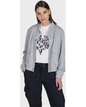 MARC AUREL Bomberjacke aus Jersey in Twilloptik - Grau