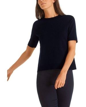 Marc Cain Rundhalspullover "Collection Essential" Premium Damenmode Pullover "Rethink Together" - Blau