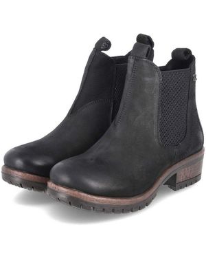 Lazamani Chelsea Boots La68001 Damen Leder Schlupfstiefel - Schwarz