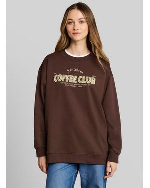 Tom Tailor Sweatshirt Strick & Sweatshirts Oversize Sweatshirt Mit Print - Braun