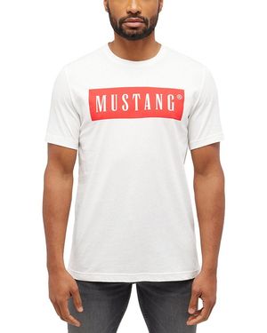 Mustang Print-Shirt AUSTIN - Weiß