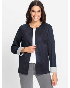 WITT Blusenblazer Lederimitat-Blazer - Blau