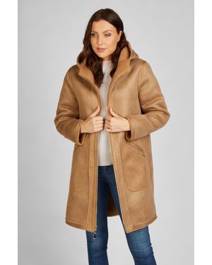 FUNK SINCE 1776 Fellimitatjacke Langjacke aus Lederimitat mit Kapuze - Blau