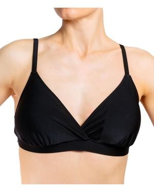 Aquari Triangel- Bikini Oberteil Neckholder Push Up Padded Zum Binden - Schwarz