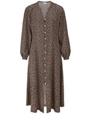HESSNATUR A-Linien-Kleid (1-Tlg) - Braun