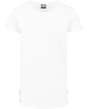 Urban Classics T-Shirt Long Shaped Side Zip Tee (1-tlg) - Weiß