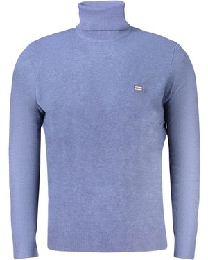 Norway 1963 NORWAY Strickpullover Blaues hemd mit Rollkragen und Stickerei