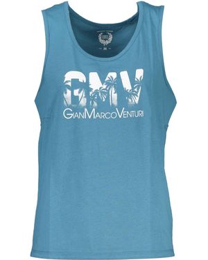 Gianmarco Venturi T-Shirt Stilvolles -Tanktop Blau mit Druck und