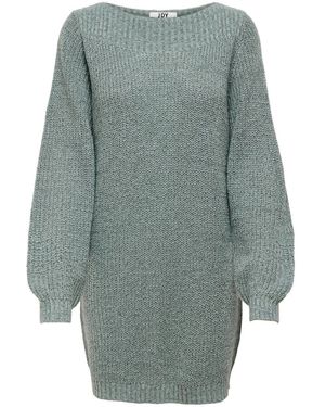 Jacqueline De Yong Shirtkleid Langarm Strickkleid Pullover - Blau