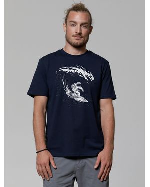 wat? Apparel Wat? Apparel T-Shirt Surfing Spaceman - Blau