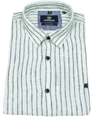 Lerros Kurzarmhemd --Kragen Under Button Down - Blau