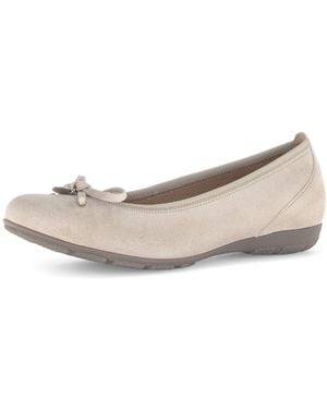 Gabor Ballerina Flache Schuhe, Business Schuhe Mit Hovercraft Luftkammern-Laufsohle - Schwarz