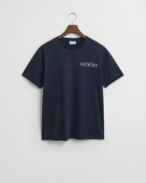 GANT PRINTED GRAPHIC SS T-SHIRT - Blau