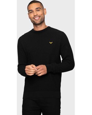 Threadbare Rundhalspullover Cedar (1-tlg) mit feinem Strickmuster - Schwarz