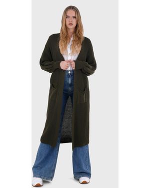 YC Fashion & Style Longstrickjacke Strickjacke Cardigan Verschlusslos mit Einschubtaschen Basic - Schwarz