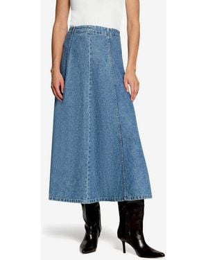 Zero Jeansrock 7/8 Länge Reißverschluss Hinten - Blau