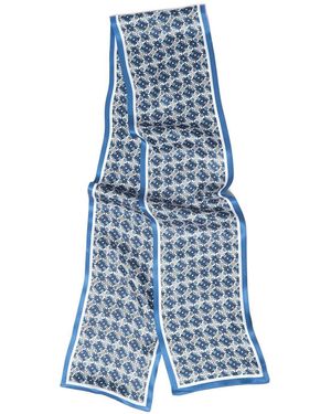 MayTree Schmal beidseitig, Pattern blau, 16 x 145 cm, Sommerschal, alljährig