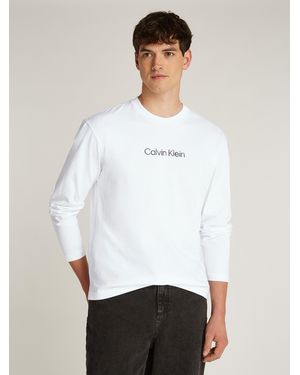Calvin Klein Langarmshirt HERO LOGO LS T-SHIRT mit Logoschriftzug - Weiß