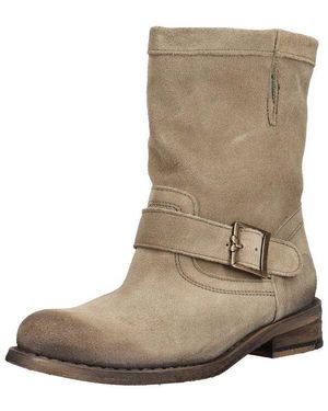 Felmini Stiefelette Veloursleder Cowboy Stiefelette - Natur