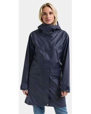 Didriksons Regenmantel Elly Parka Galon Mit Kapuze Mit Taschen - Blau