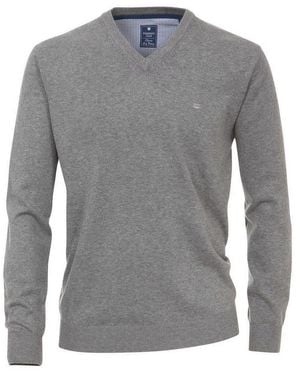Redmond V-Ausschnitt-Pullover Casual Herren Pullover Langarm V-Neck Comfort - Grau
