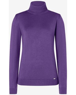 MORE&MORE &MORE Rollkragenpullover Turtleneck Pullover - Lila