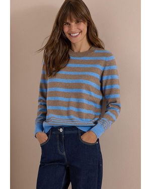 Cecil Streifenpullover Aus Feinstrick - Blau