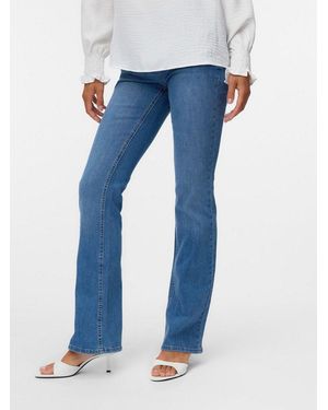 Vero Moda Bootcut-Jeans Vmflash Mr Flared Pocket Jns Ra3042 Noos Baumwollmischung Mit Stretch, Regular Waist, Skinny Fit - Blau