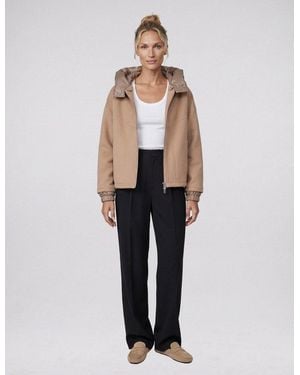 BLONDE No. 8 Wolljacke Jerry Mit Abnehmbarer Kapuze - Weiß
