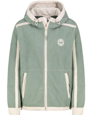 Sublevel Fleecejacke Teddyfleece Übergangsjacke Jacke Stehkragen - Grün